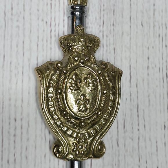 Pair of VTG Reproduction Neoclassical Empire Brass/Chrome 2 Arm Candle Holders - Picture 11 of 16